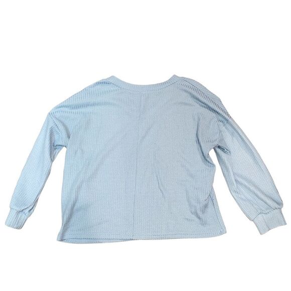 5/$25 DEAL V-neck Waffle Long Sleeve Shirt - Picture 2 of 3